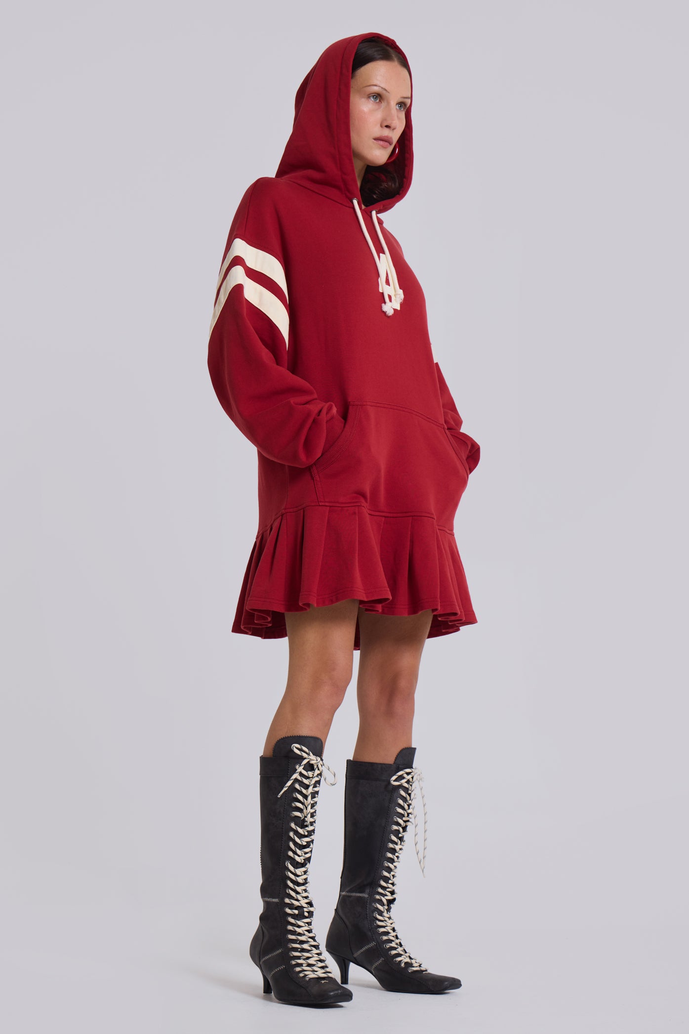 Jaded London 4 or Nothing Sweater Dress in Red