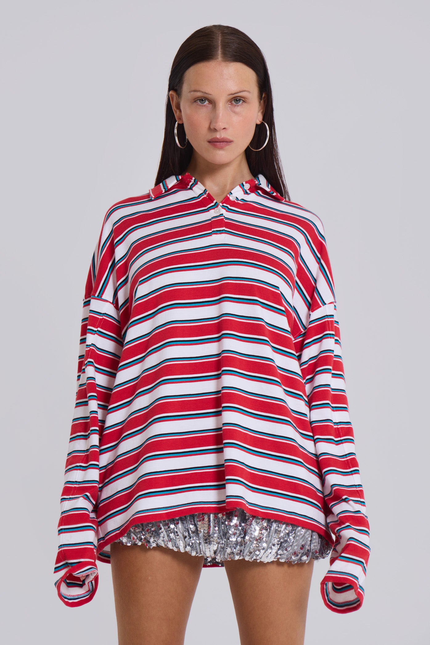 Jaded London Bella Stripe Polo Top