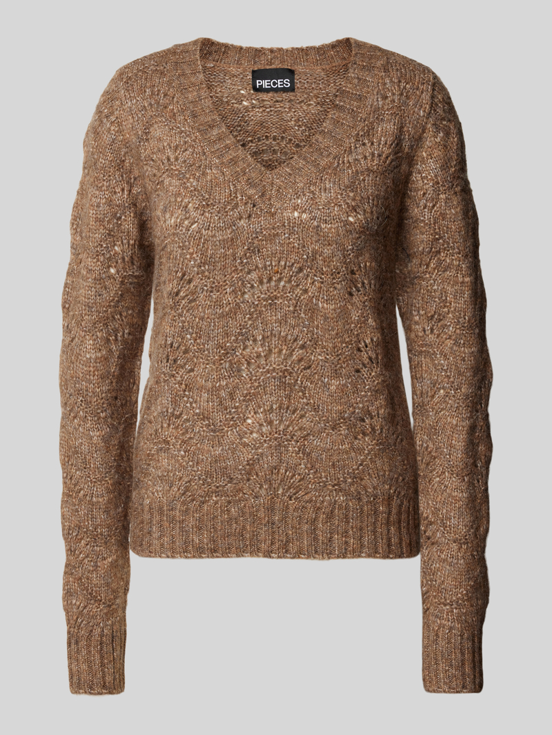 Pieces Regular fit gebreide pullover met herfstmotief, model 'BIBBI'