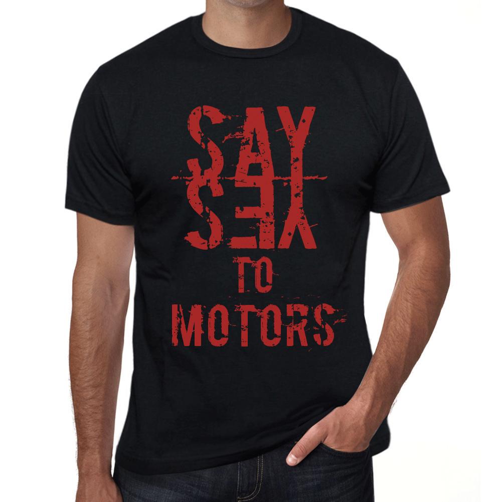 Ultrabasic Men’s Vintage Tee Shirt Graphic T Shirt Say Yes to Motors Deep Black