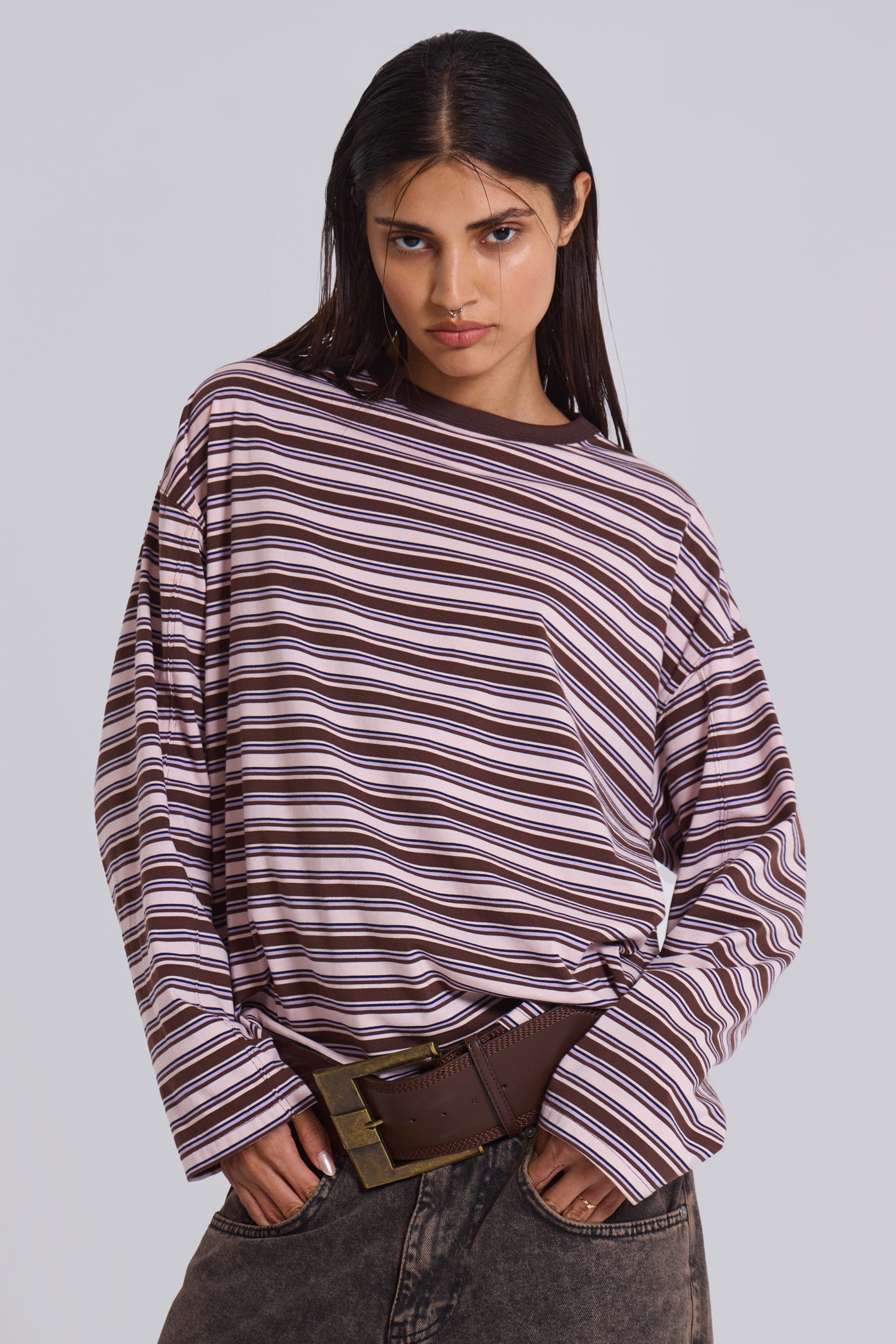 Jaded London Matilda Stripe Long Sleeve Top