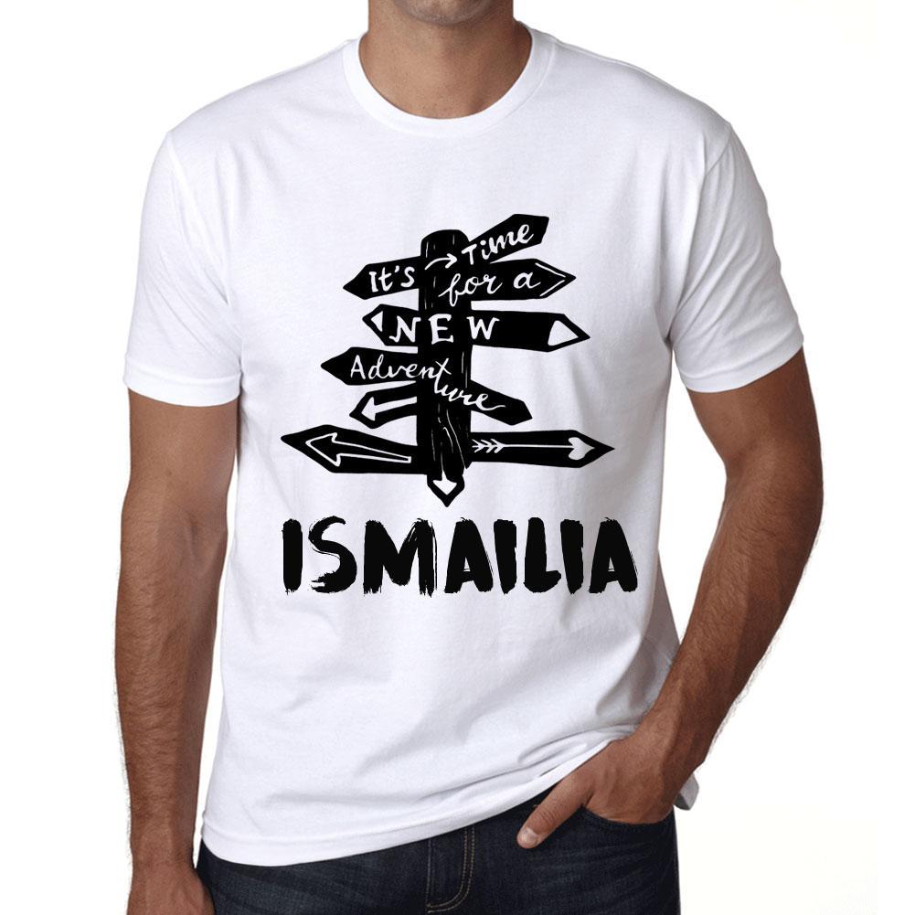 Ultrabasic Vintage T-shirt voor heren Grafisch T-shirt Tijd voor nieuwe avonturen Ismailia Wit