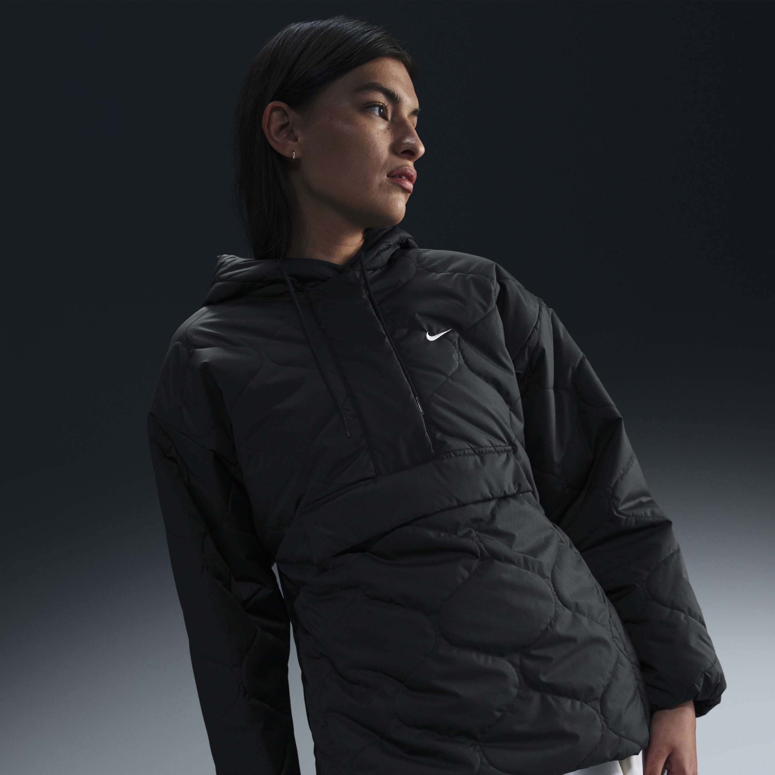 Nike Sportswear Essential doorgestikte anorak voor dames - Zwart