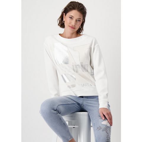 Monari Sweatshirt met glanzende folieletters