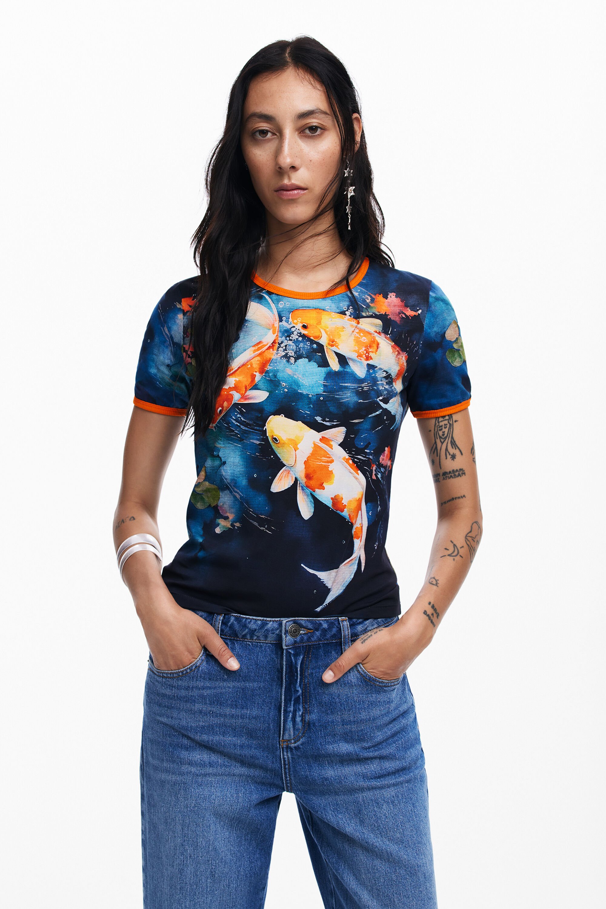 Desigual Koi T-shirt - BLUE