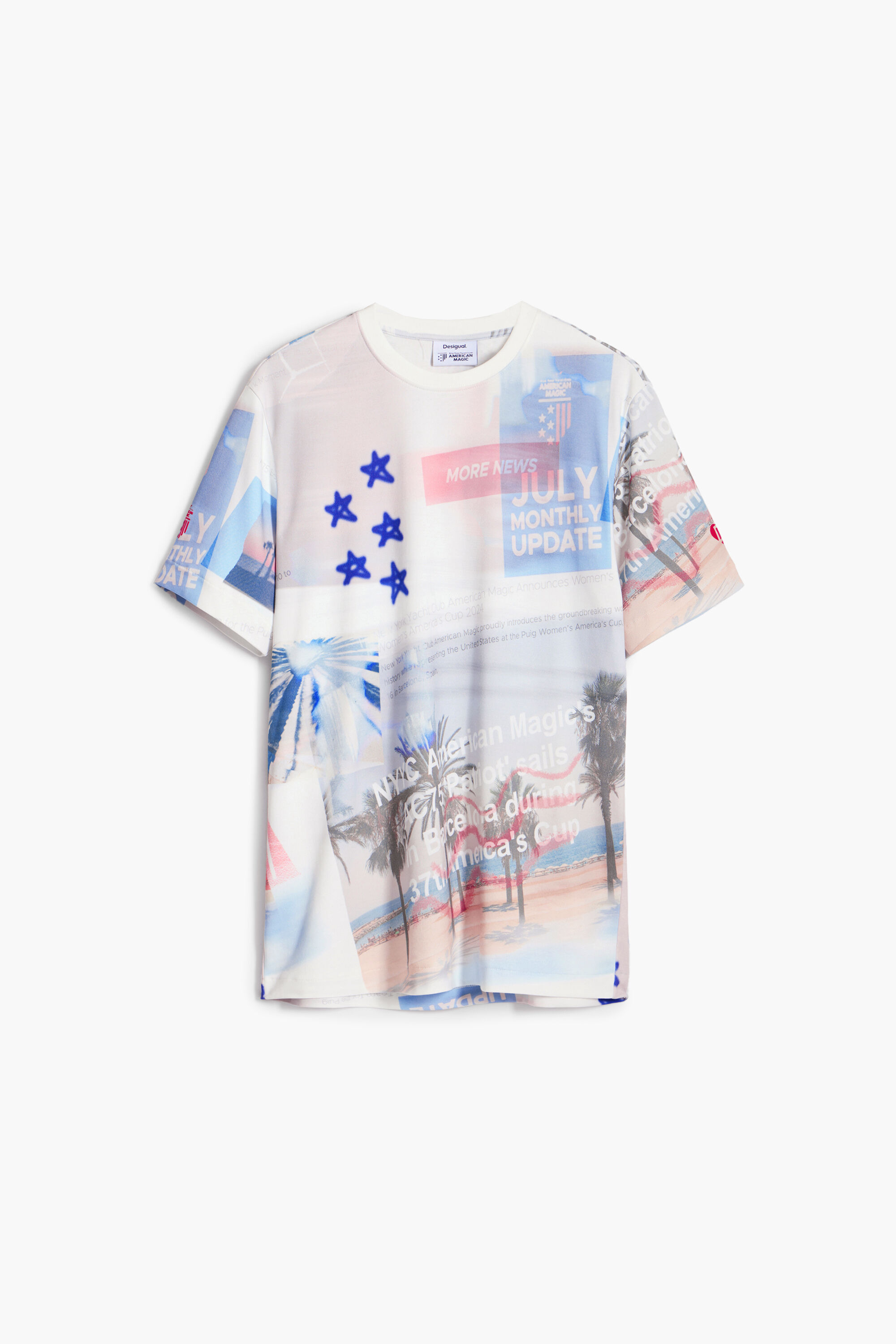 Desigual Bedrukte T-shirt American Magic - WHITE