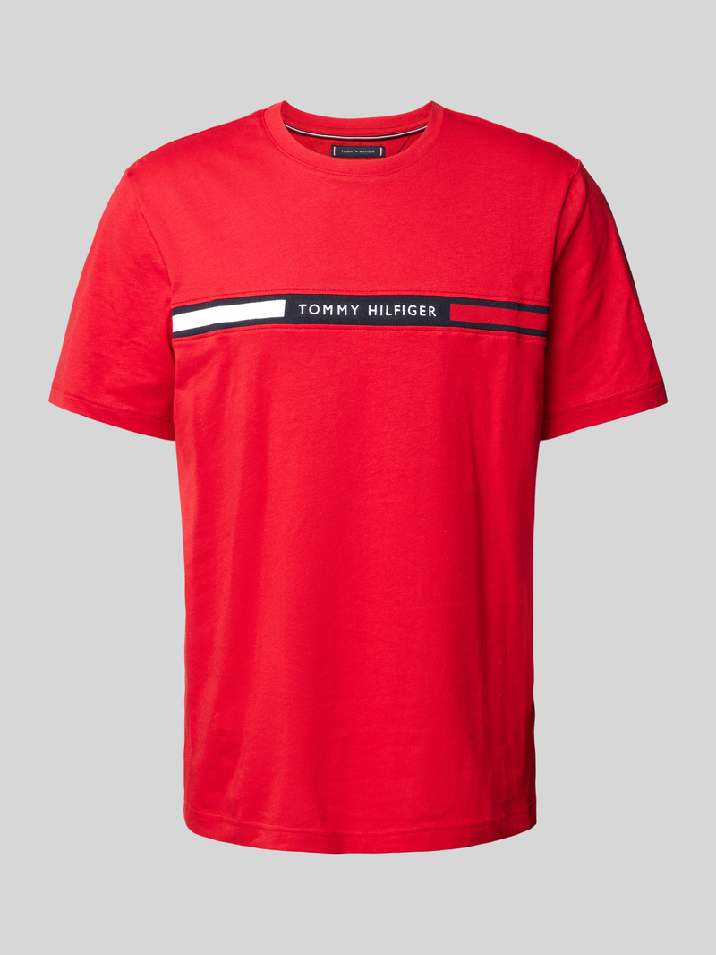 Tommy Hilfiger Regular fit T-shirt met labelstitching