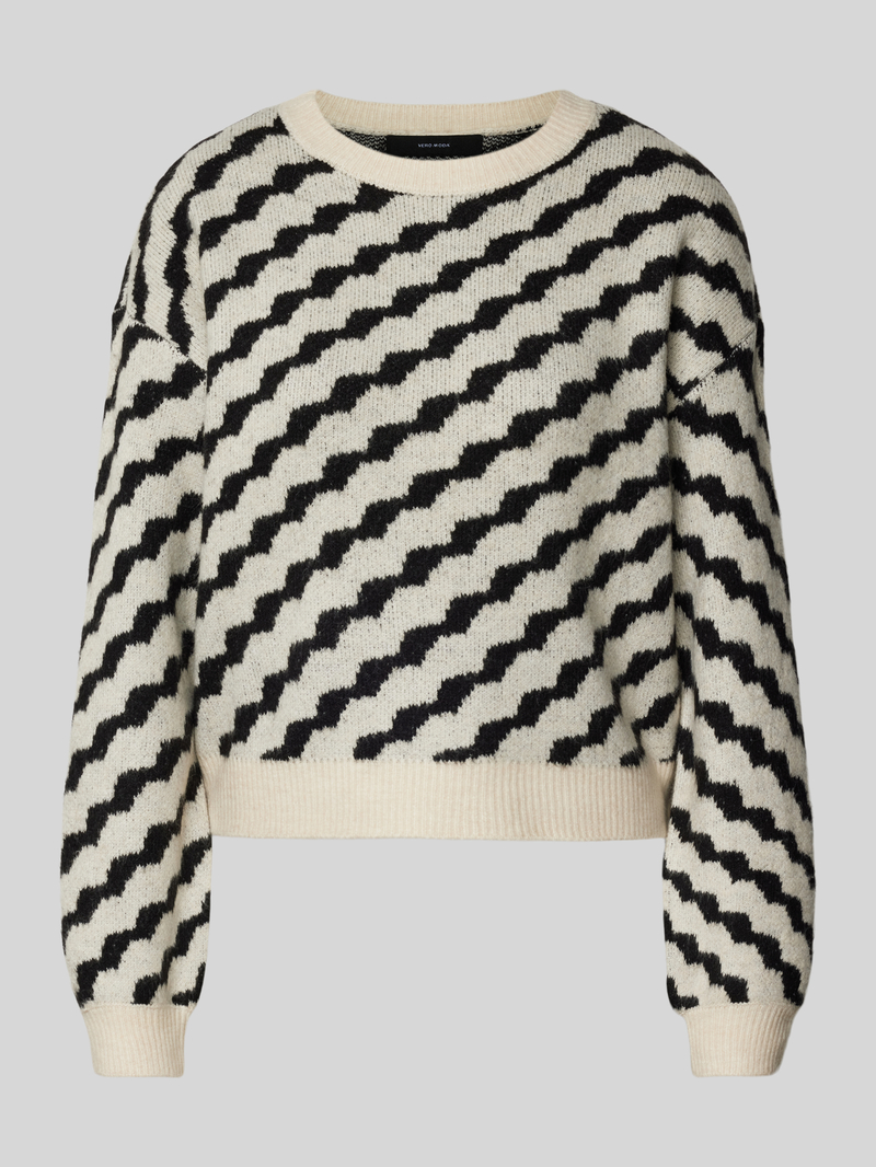 Vero Moda Gebreide pullover met diagonale streepmotief, model 'LARA'