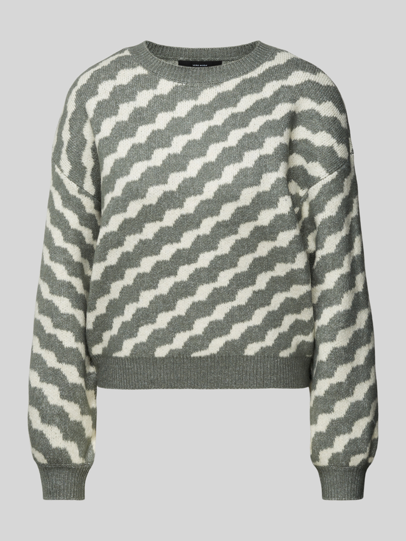 Vero Moda Gebreide pullover met diagonale streepmotief, model 'LARA'