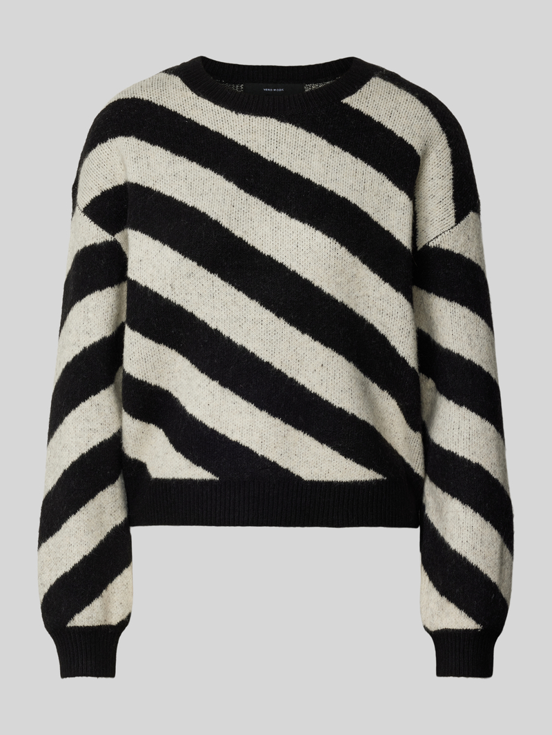 Vero Moda Gebreide pullover met diagonale streepmotief, model 'LARA'