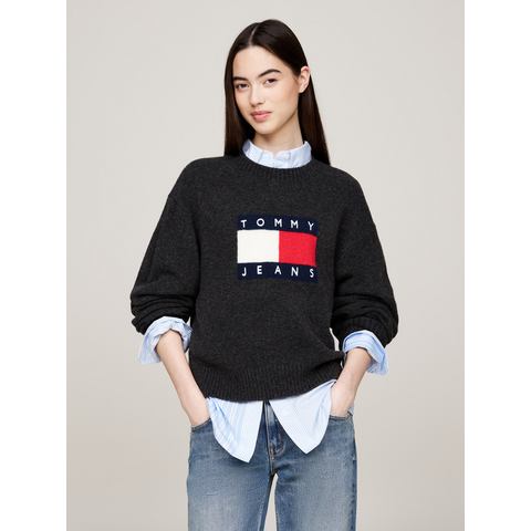 Tommy Jeans Curve Gebreide trui TJW MELANGE FLAG SWEATER EXT