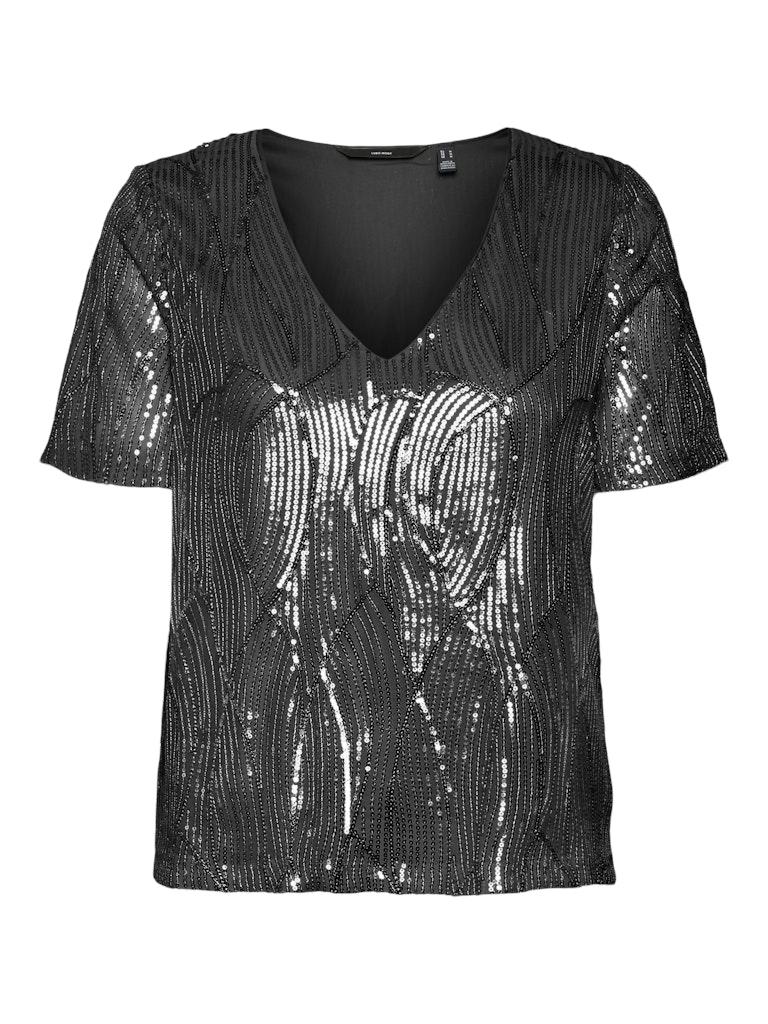 Vero moda Vmellen Ss V-neck Top Jrs