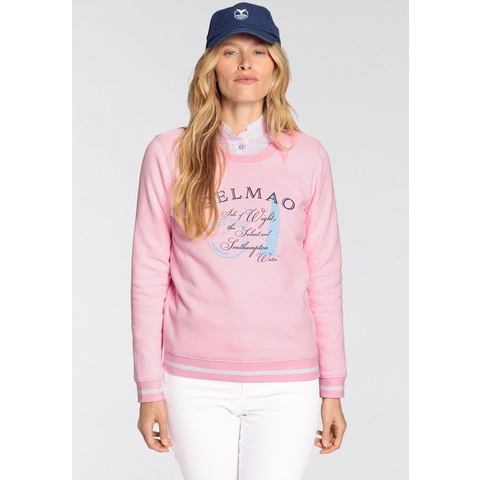 DELMAO Sweatshirt met sportieve contrasterende strepen op de boorden