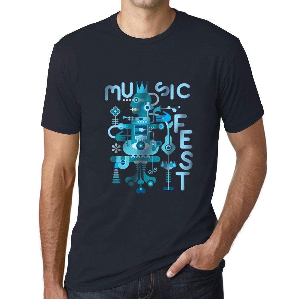 Ultrabasic Mannen Grafisch T-Shirt Music Fest Instrument Navy