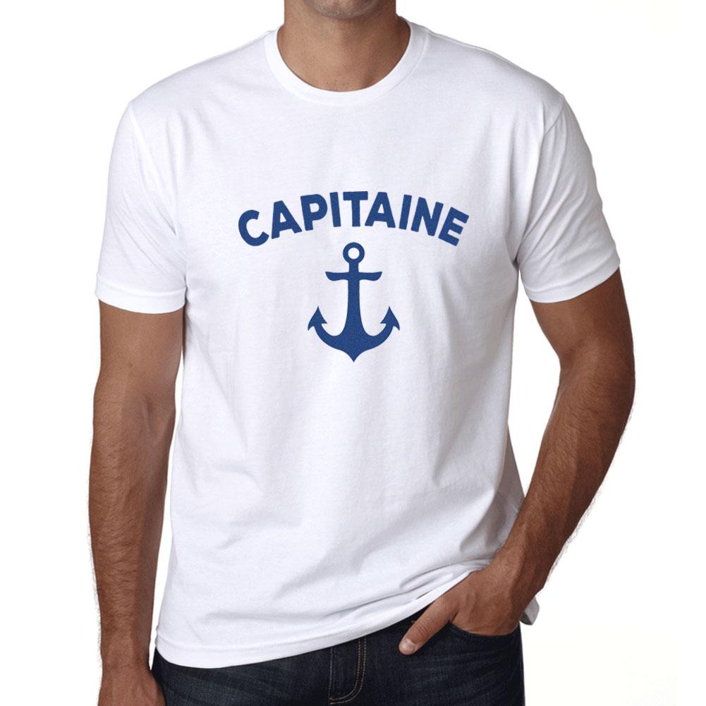 Ultrabasic Heren Vintage Tee Shirt Graphic T Shirt Capitaine Wit