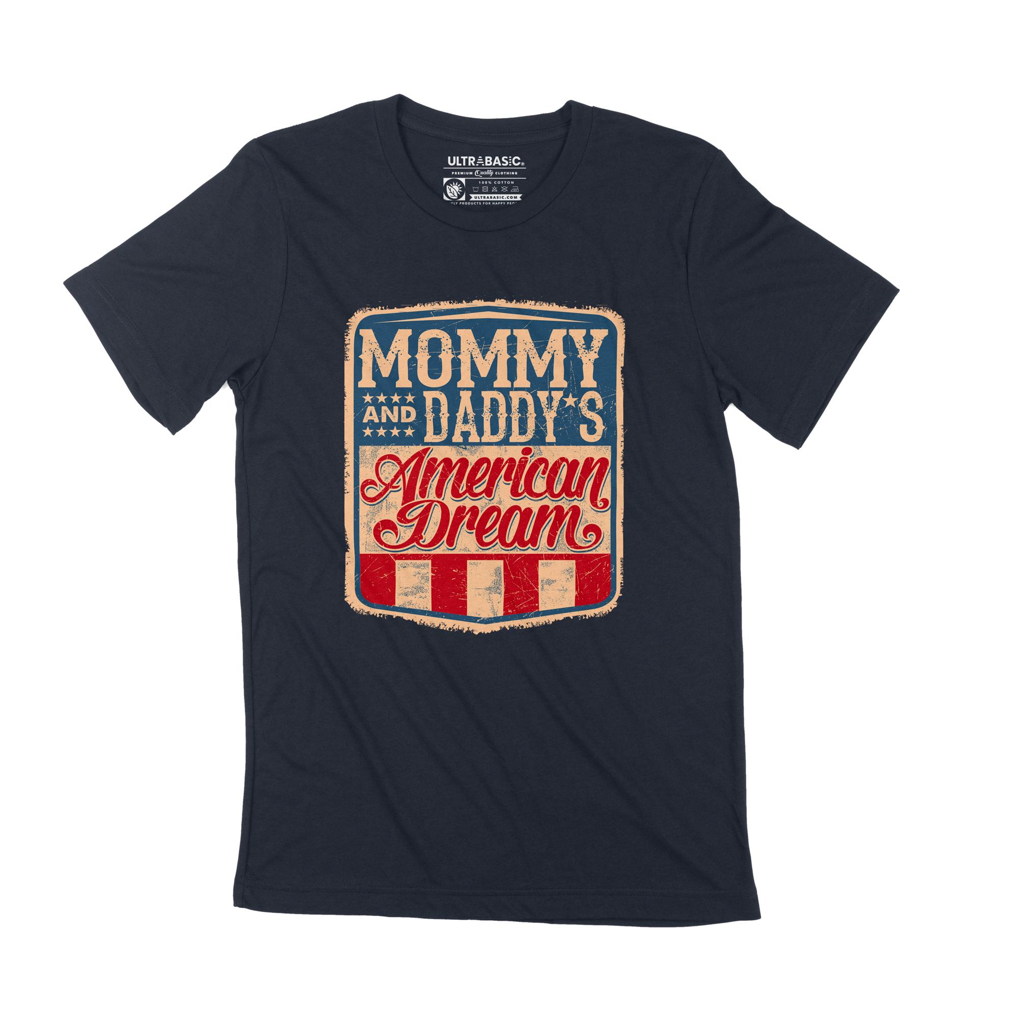 Ultrabasic Men's T-Shirt Mommy Daddy American Dream American Flag Vintage Casual Gift