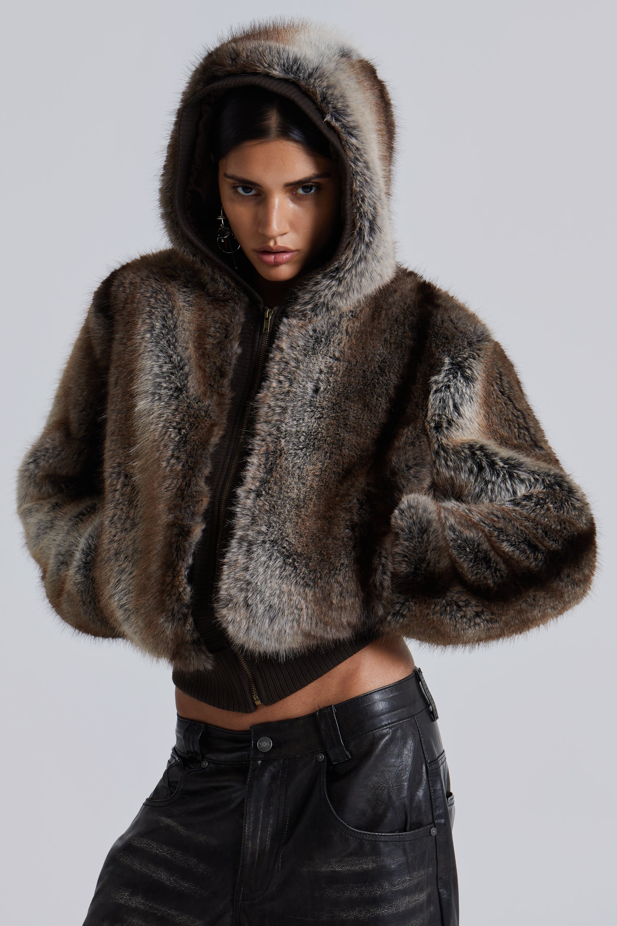 Jaded London Bear Faux Fur Hooded Jacket