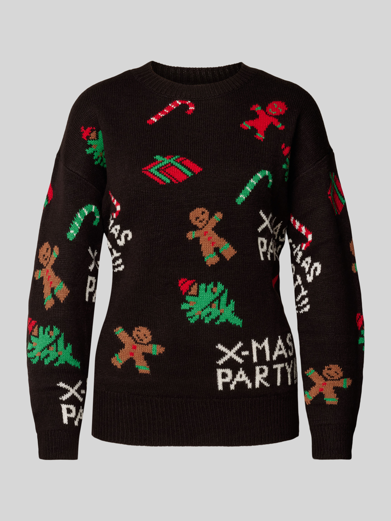 Vero Moda Comfort fit kersttrui met all-over motief, model 'XMASPARTY'