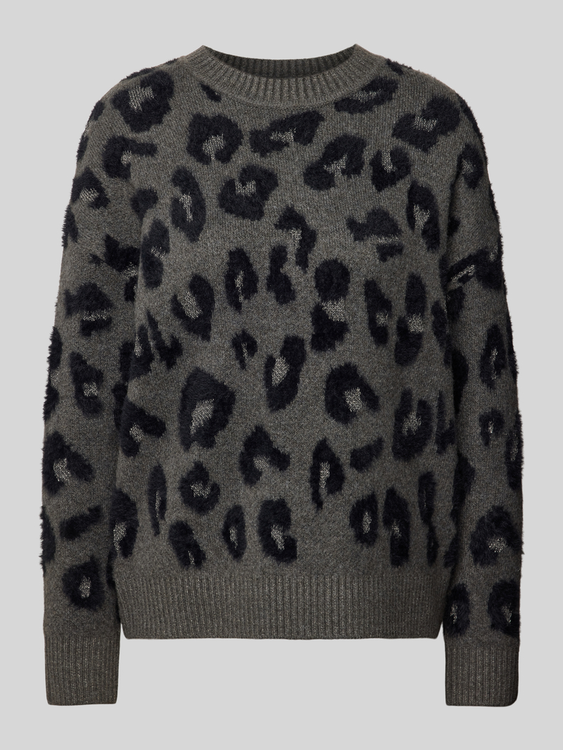 Only Comfort fit gebreide pullover met zachte luipaardprint, model 'SARA'