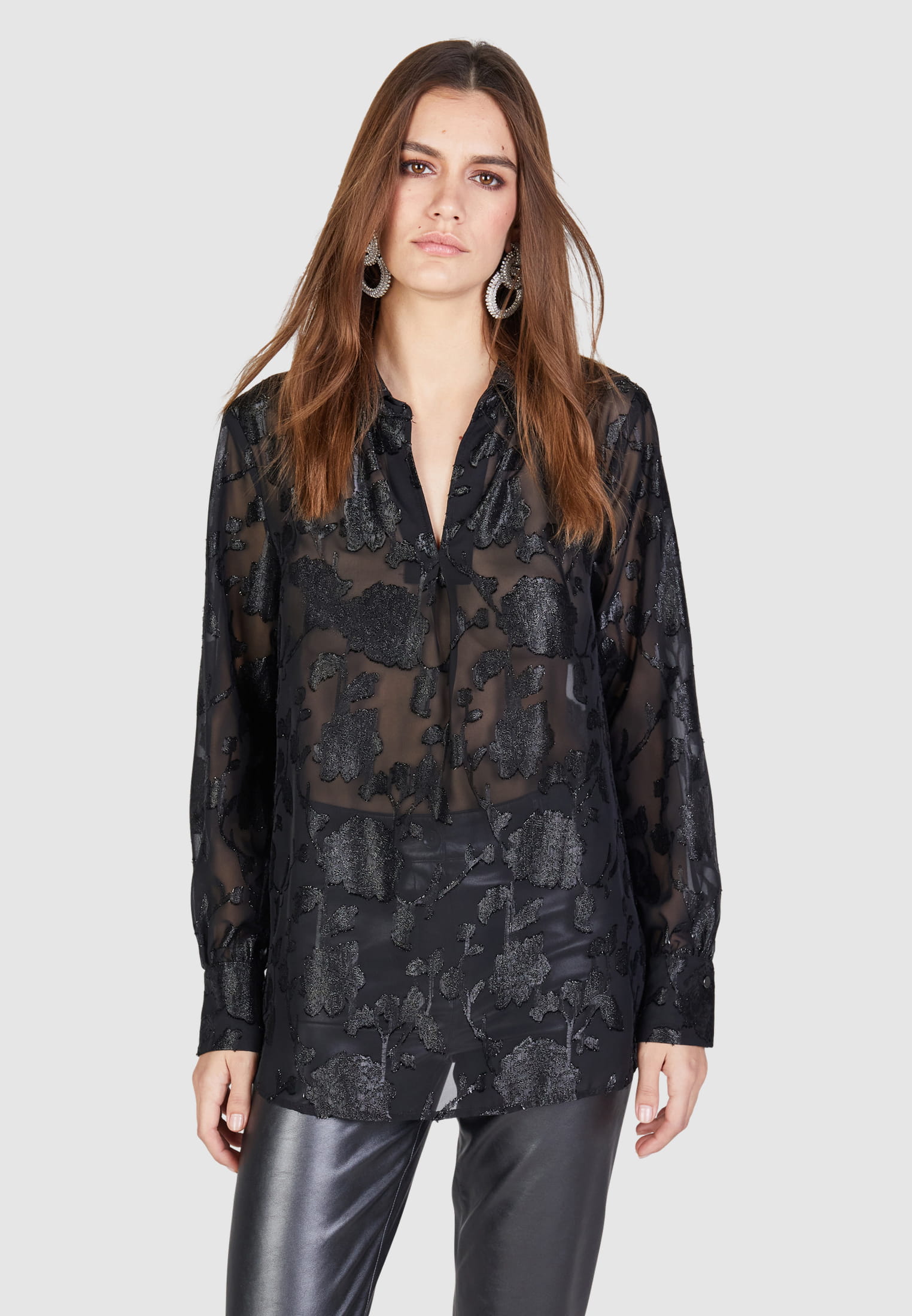 MARC AUREL Bluse aus Metallic-Jacquard