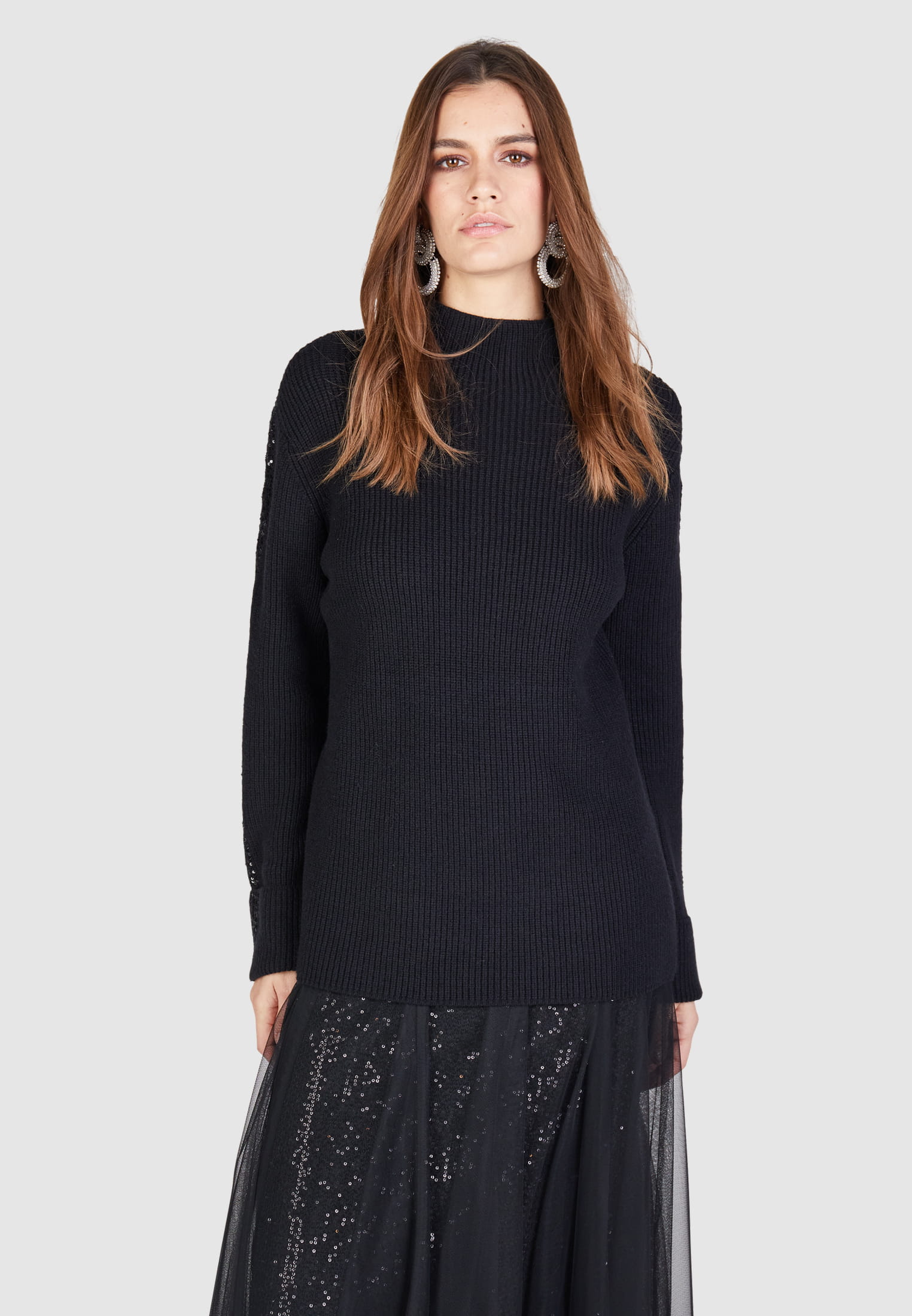 MARC AUREL Pullover mit Paillettendetail