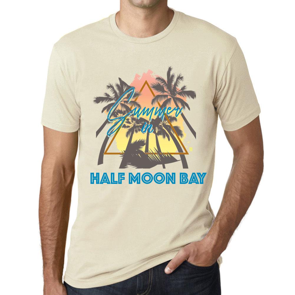 Ultrabasic Heren Vintage T-shirt Grafisch T-shirt Zomer Driehoek Half Moon Bay Natural