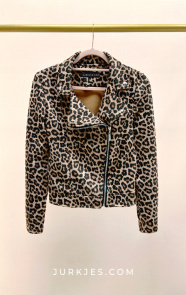 Jurkjes Suede Biker Jacket Melanie Leopard