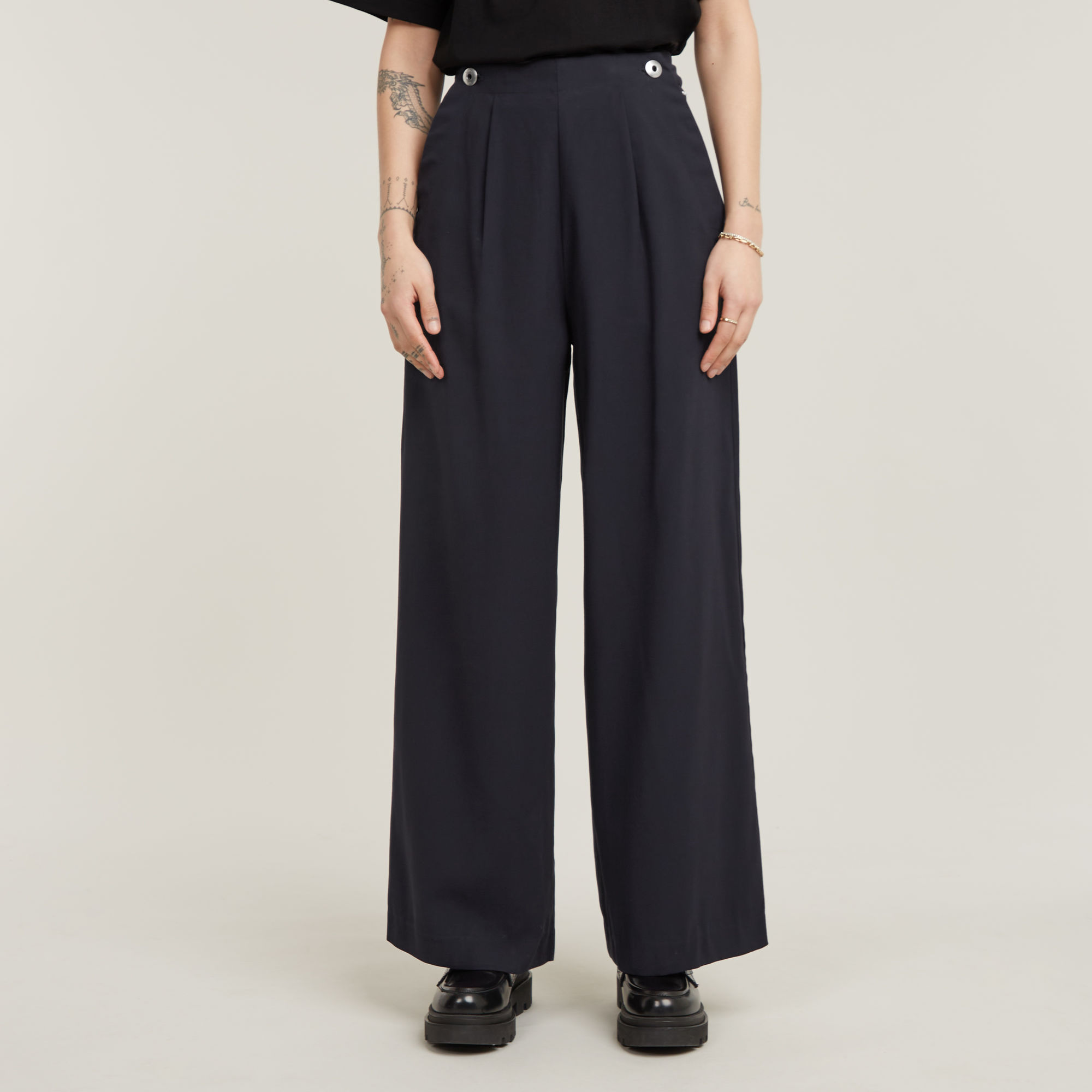 G-Star RAW Holiday Wide Leg Broek - Donkerblauw - Dames