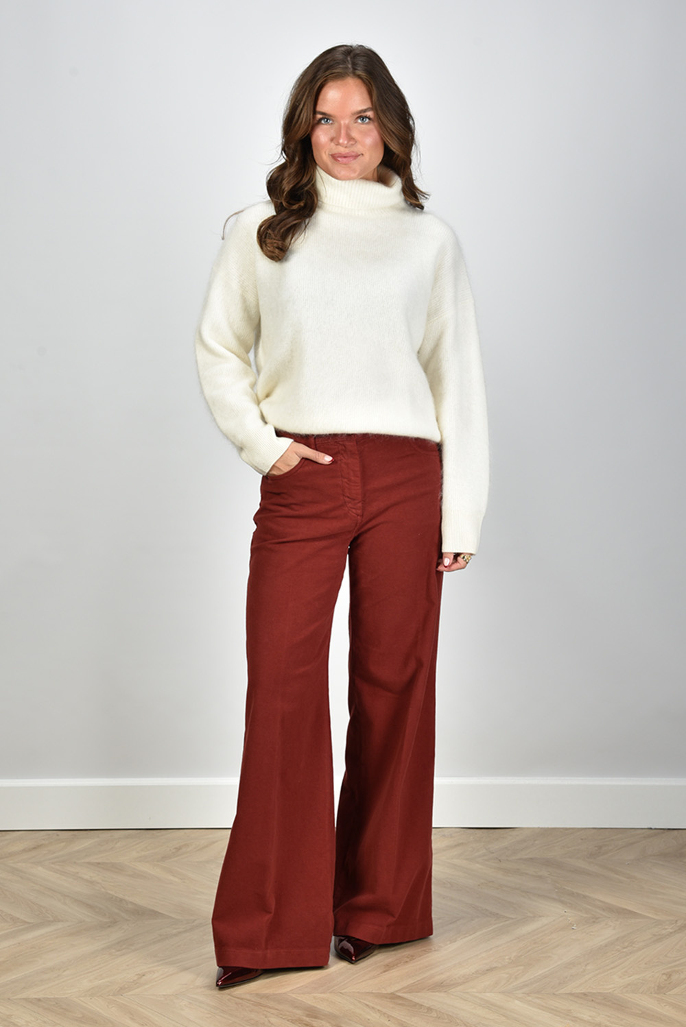 Aspesi broek wide leg W4_G _0156 _G549 rood