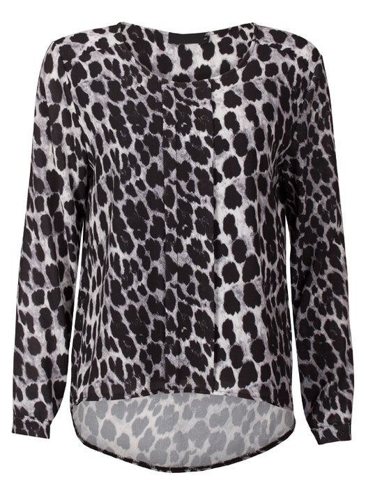 Fashionize Blouse Leopard Gray