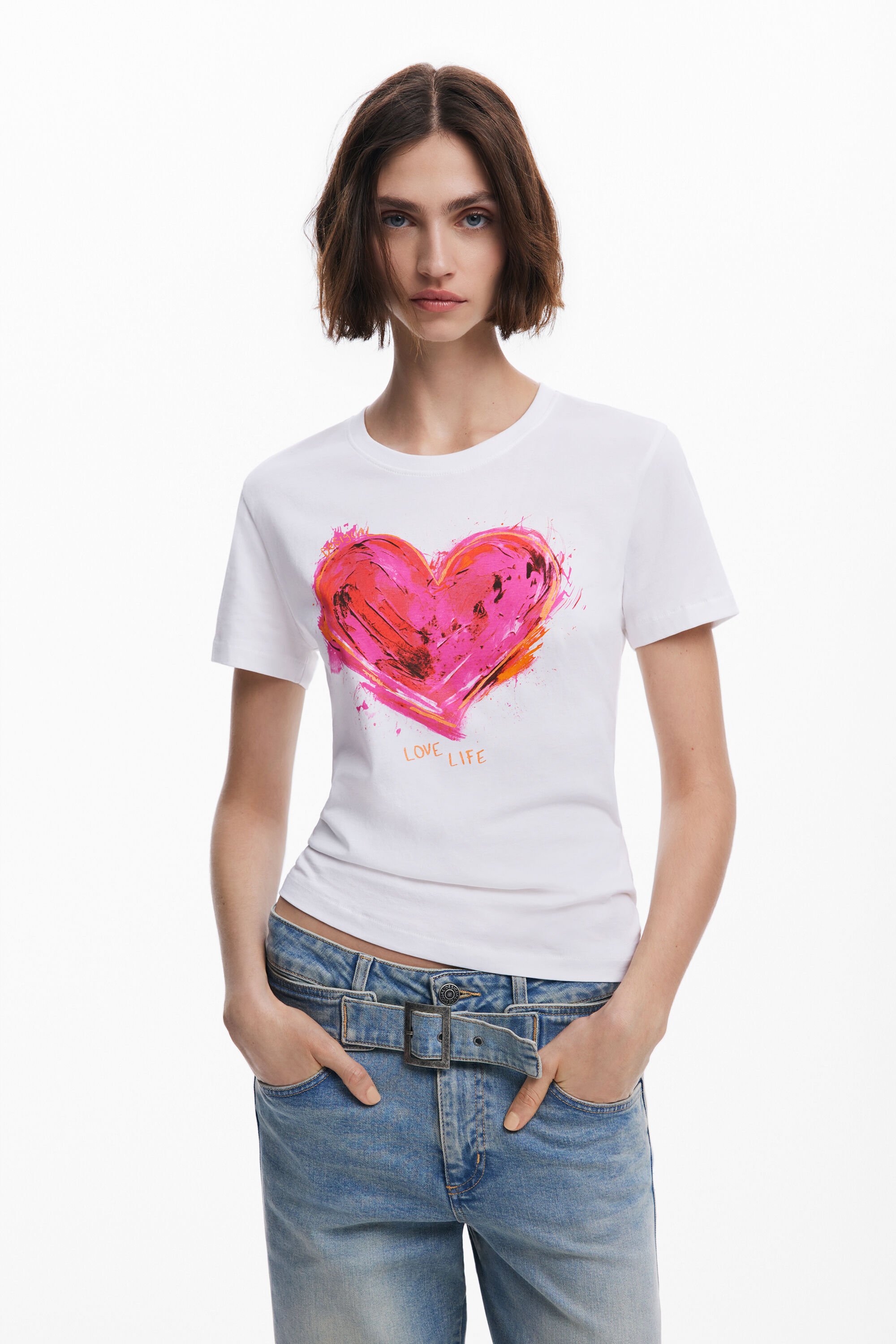 Desigual Hartjes T-shirt - WHITE