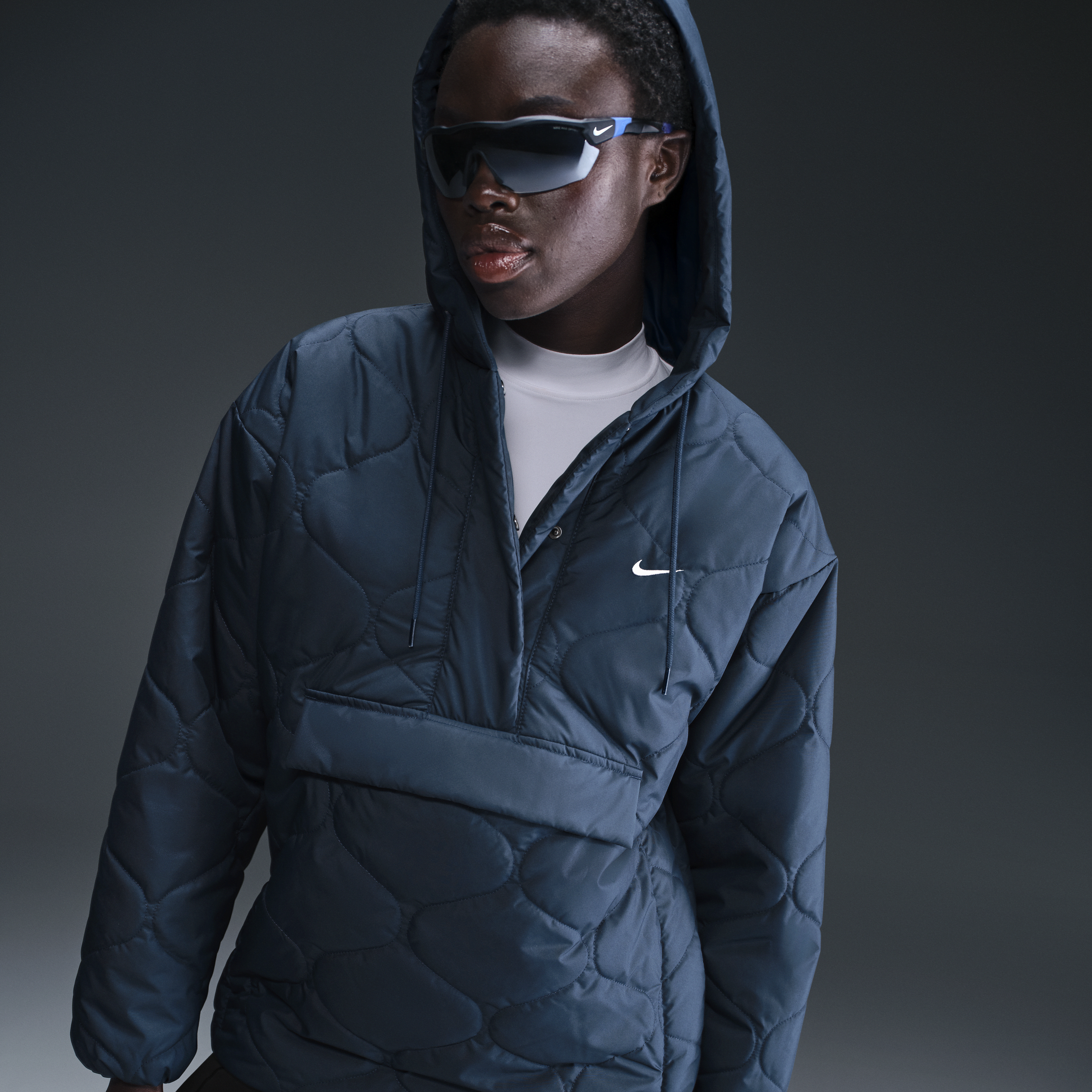 Nike Sportswear Essential doorgestikte anorak voor dames - Blauw