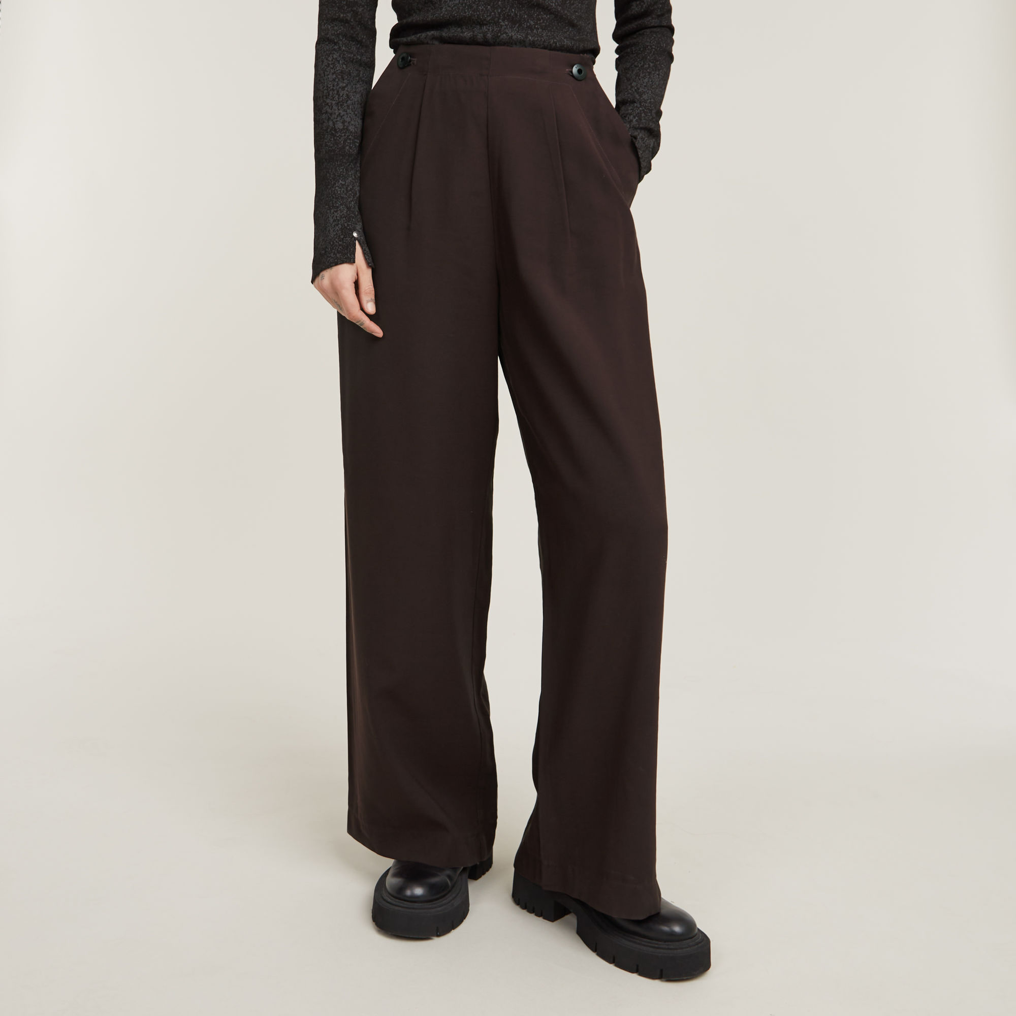 G-Star RAW Holiday Wide Leg Broek - Bruin - Dames