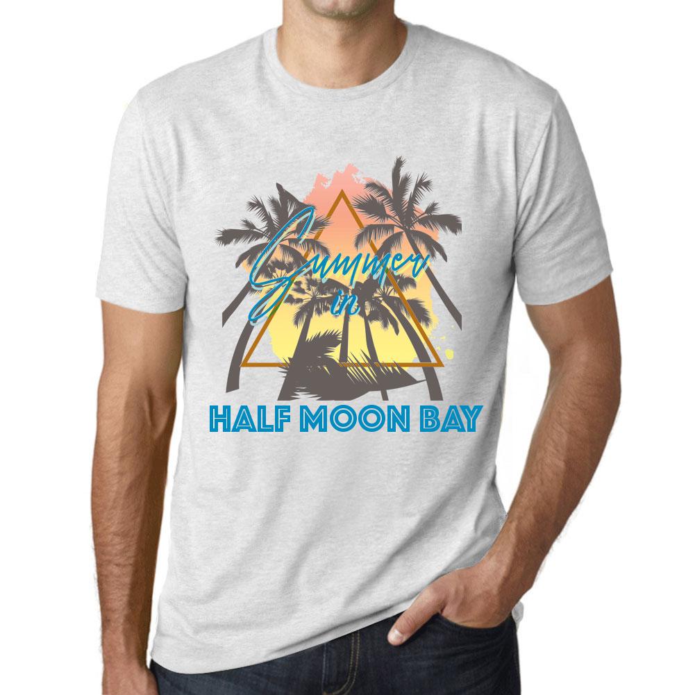 Ultrabasic Heren Vintage T-shirt Grafisch T-shirt Zomer Driehoek Half Moon Bay Vintage Wit