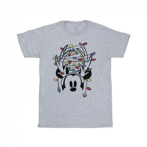 Disney Heren Mickey Mouse Kerst Head Lights T-shirt