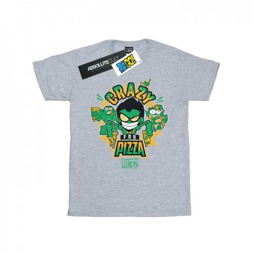 DC Comics Heren Teen Titans worden gek op pizza T-shirt