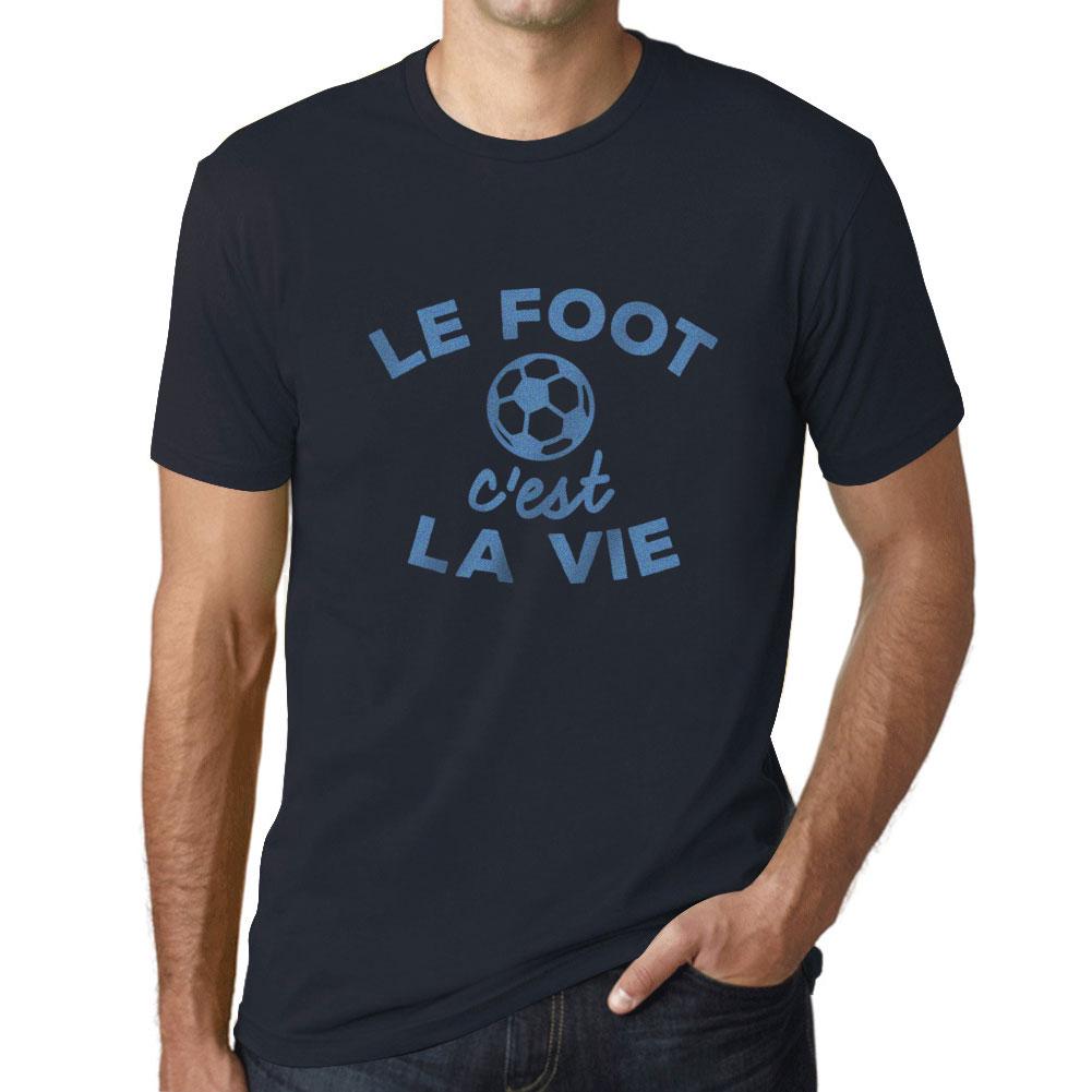 Ultrabasic Vintage T-shirt voor heren Grafisch T-shirt Le Foot C'est la Vie Navy