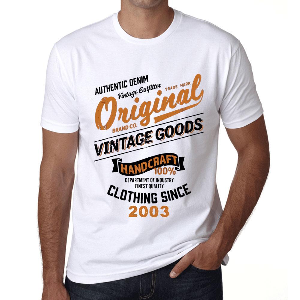 Ultrabasic Vintage T-shirt voor heren Grafisch T-shirt Vintage goederen sinds 2003 Wit