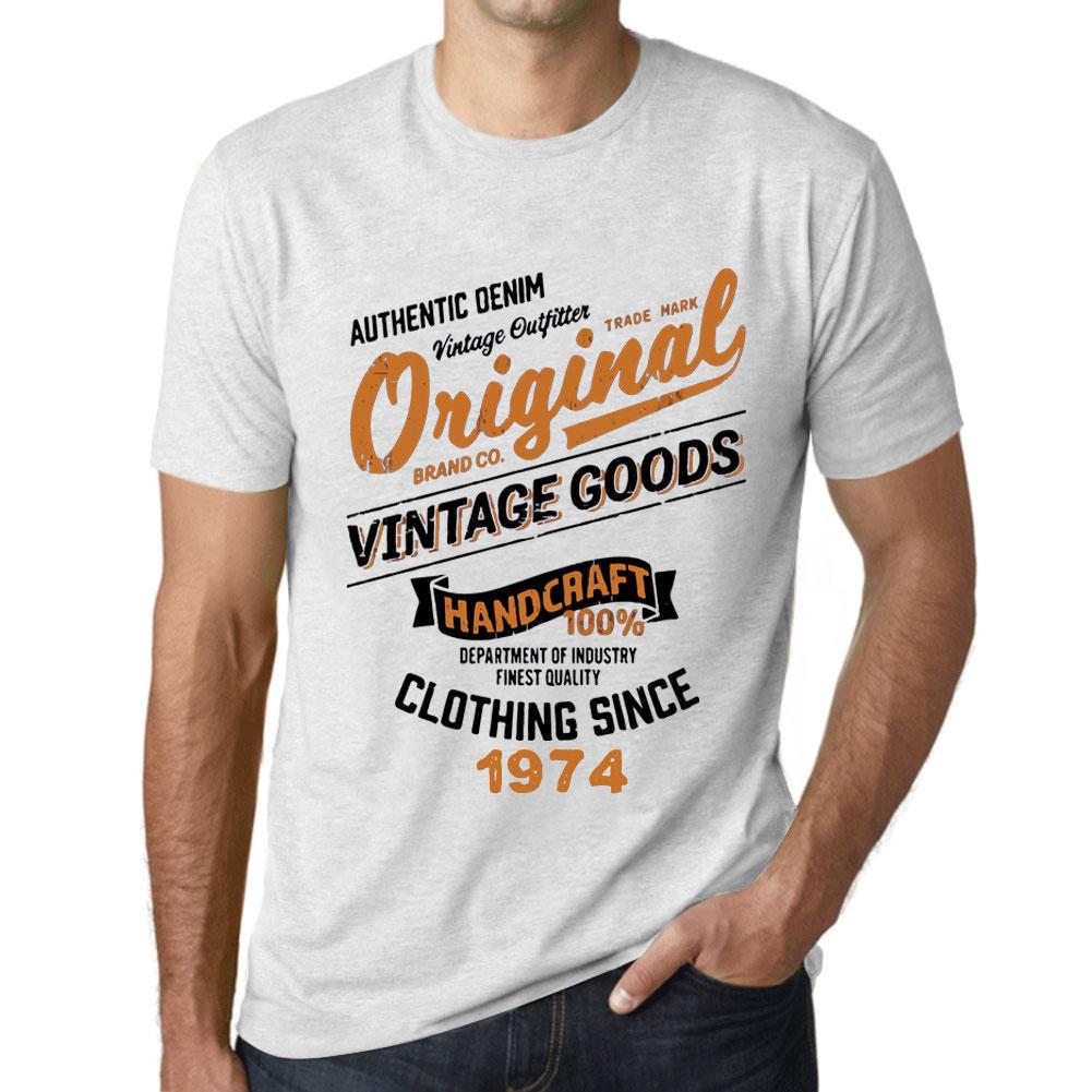 Ultrabasic Vintage T-shirt voor heren Grafisch T-shirt Vintage goederen sinds 1974 Vintage wit