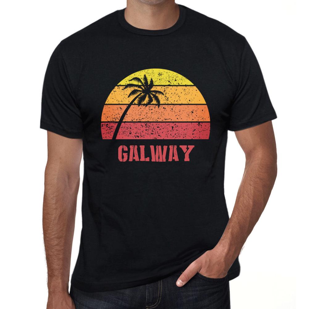 Ultrabasic Heren Vintage T-shirt Grafisch T-shirt Galway Sunset Diep Zwart