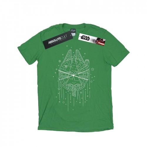 Star Wars Mens Millennium Falcon Christmas Tree Delivery T-Shirt