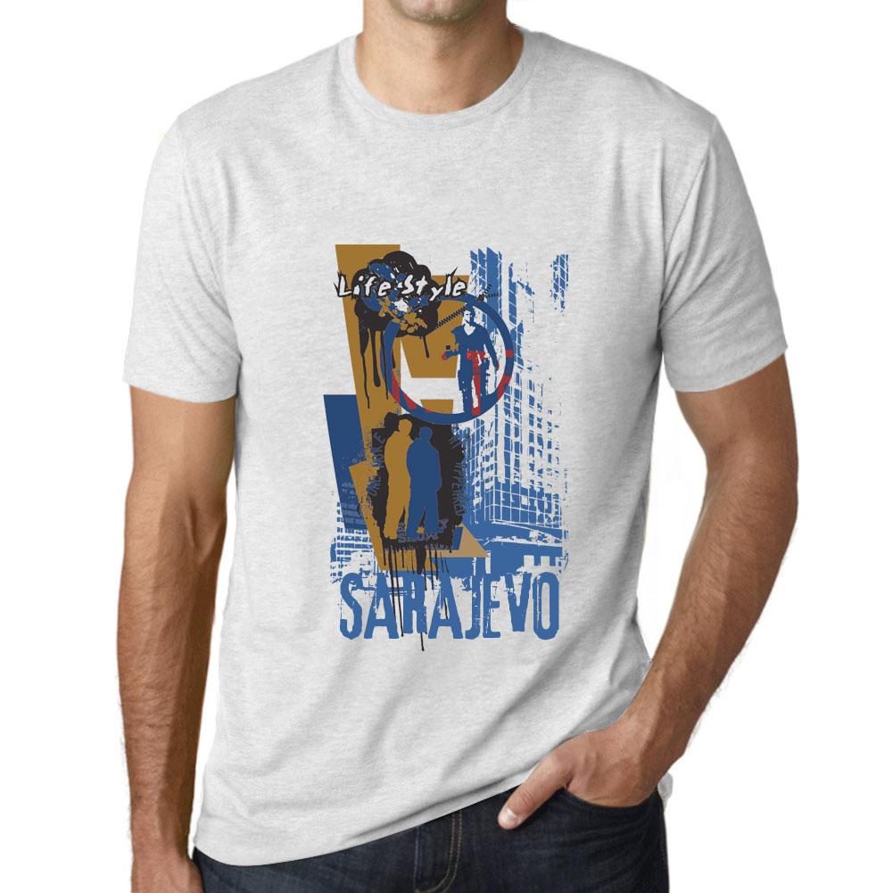 Ultrabasic Vintage T-shirt voor heren Grafisch T-shirt Sarajevo Lifestyle Vintage Wit