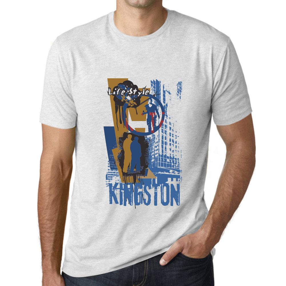 Ultrabasic Vintage T-shirt voor heren Grafisch T-shirt Kingston Lifestyle Vintage Wit