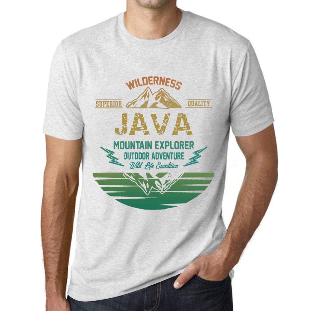 Ultrabasic Heren Vintage T-shirt Grafisch T-shirt Mountain Explorer Java Vintage Wit