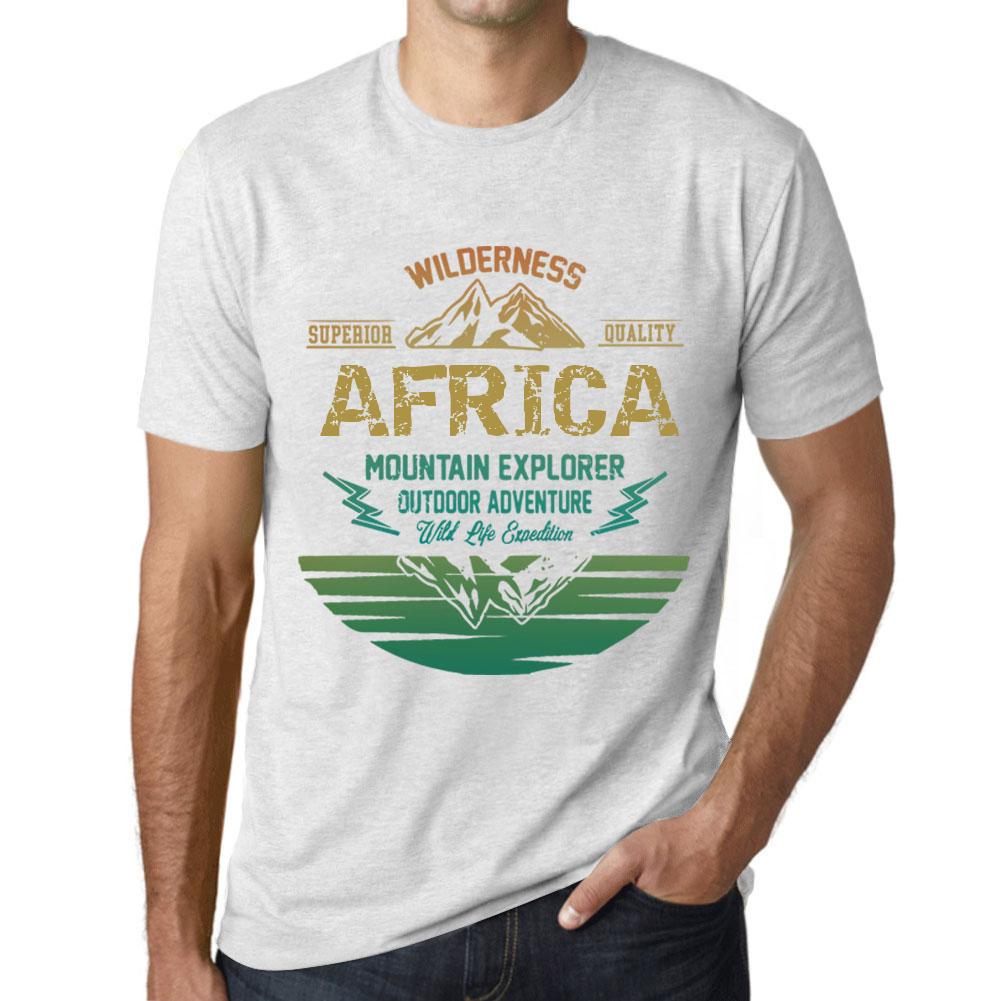 Ultrabasic Heren Vintage T-shirt Grafisch T-shirt Mountain Explorer Afrika Vintage Wit