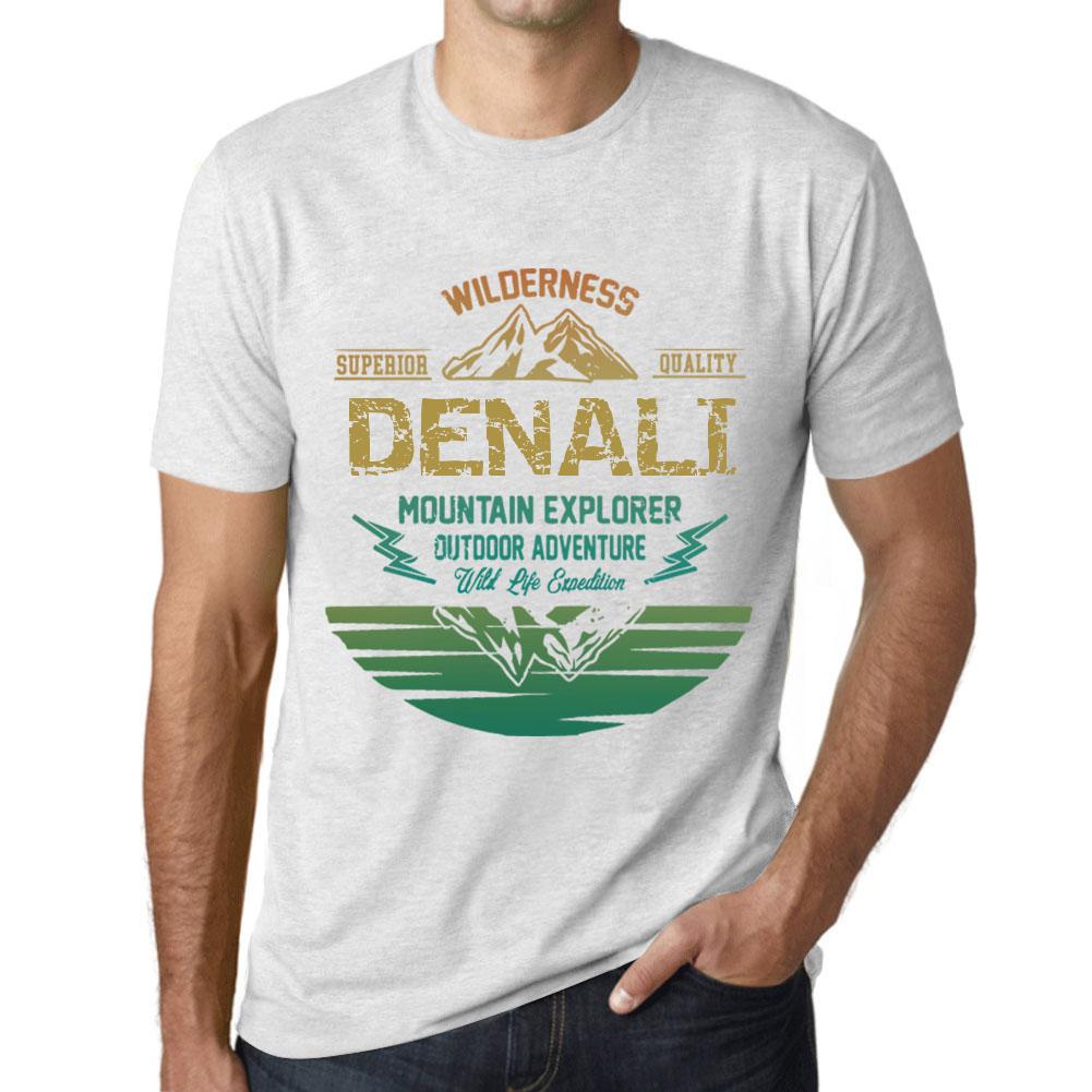 Ultrabasic Heren Vintage T-shirt Grafisch T-shirt Mountain Explorer Denali Vintage Wit