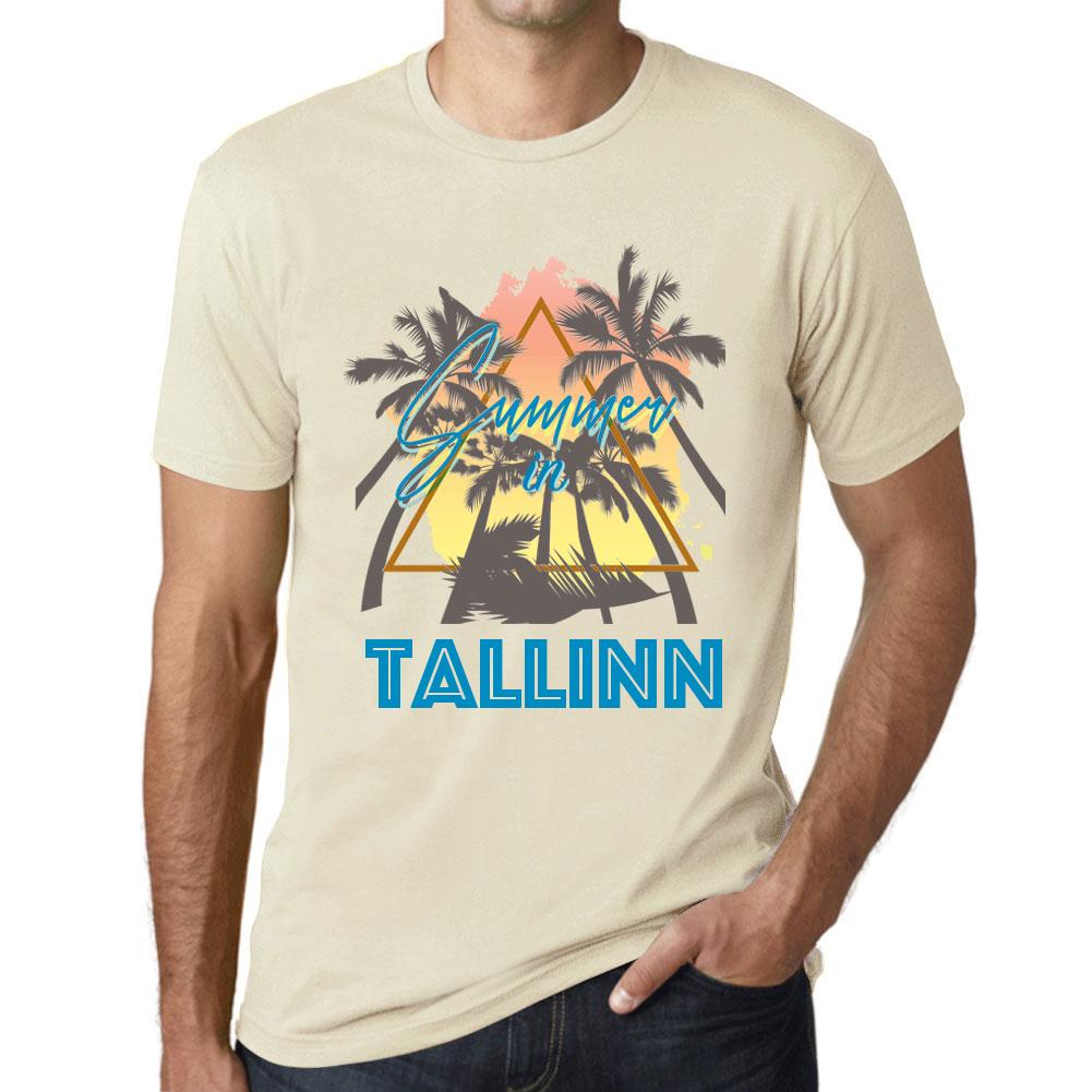 Ultrabasic Heren Vintage T-shirt Grafisch T-shirt Zomer Driehoek Tallinn Natuurlijk