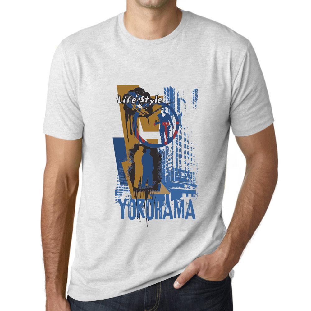 Ultrabasic Vintage T-shirt voor heren Grafisch T-shirt Yokohama Lifestyle Vintage Wit