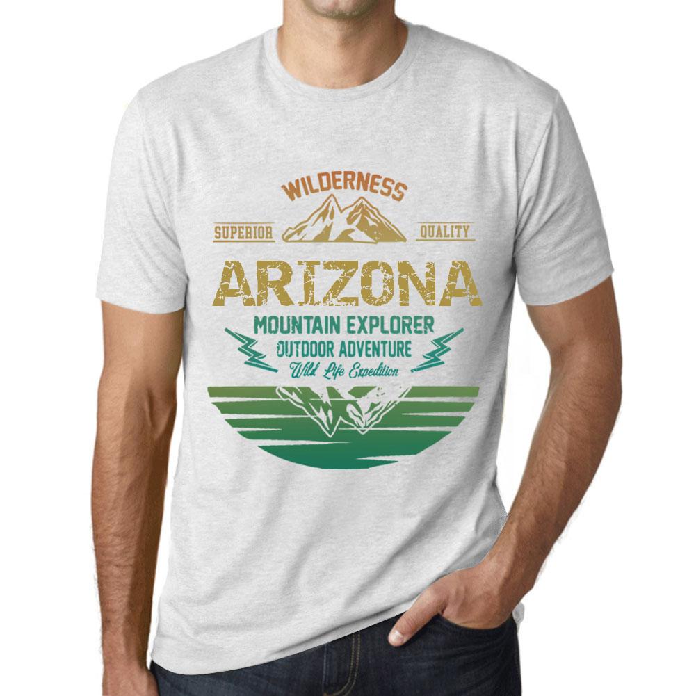 Ultrabasic Heren Vintage T-shirt Grafisch T-shirt Mountain Explorer Arizona Vintage Wit