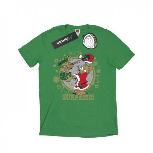 Tom And Jerry Mens Christmas Surprise T-Shirt